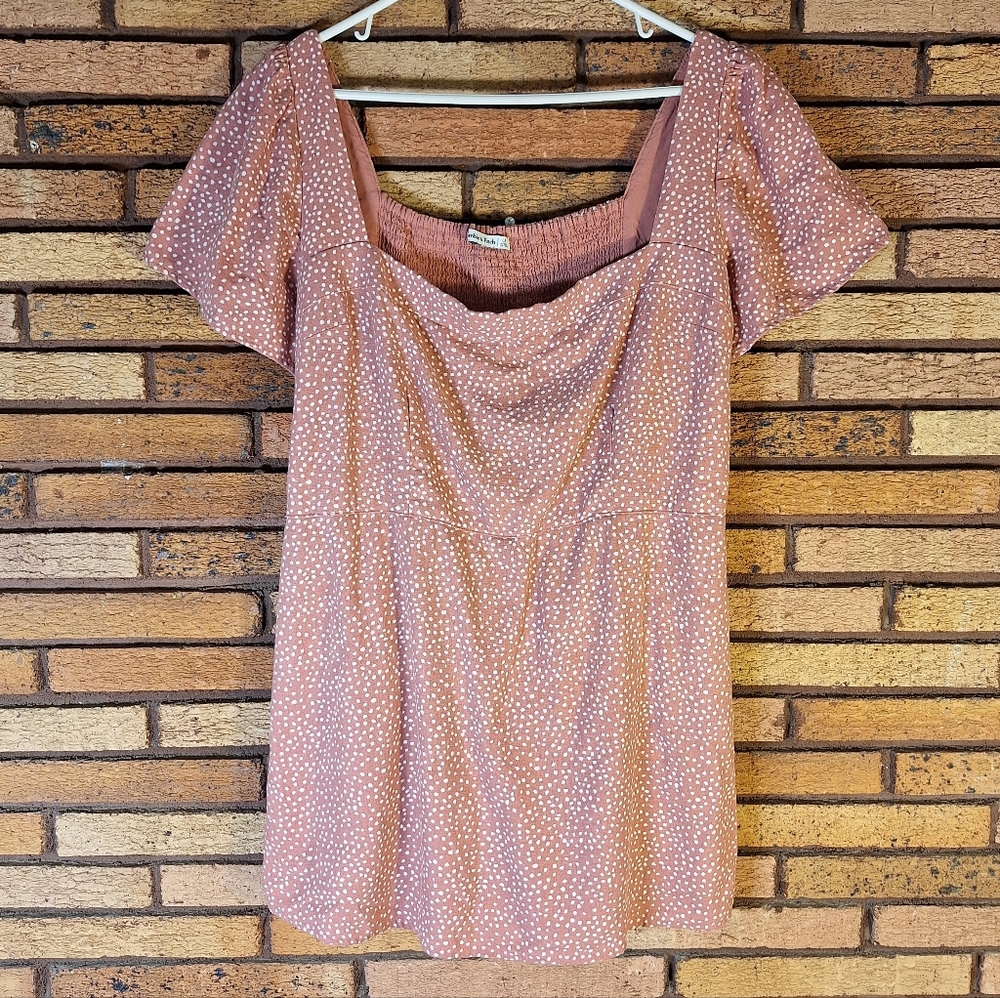 Abercrombie & Fitch Large Petite Pink And White Polka Dot Dress
